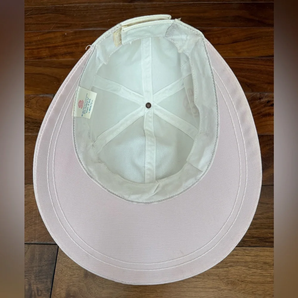 VTG 1982 Walt‎ Disney World Epcot Center Hat Cap Strapback White Pink Atlas USA